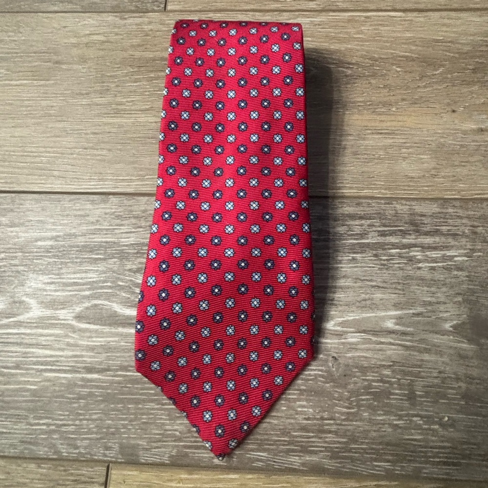 Brooks Brothers 346 Tie 100% Silk Red Office Career Finance Holiday Preppy *Read